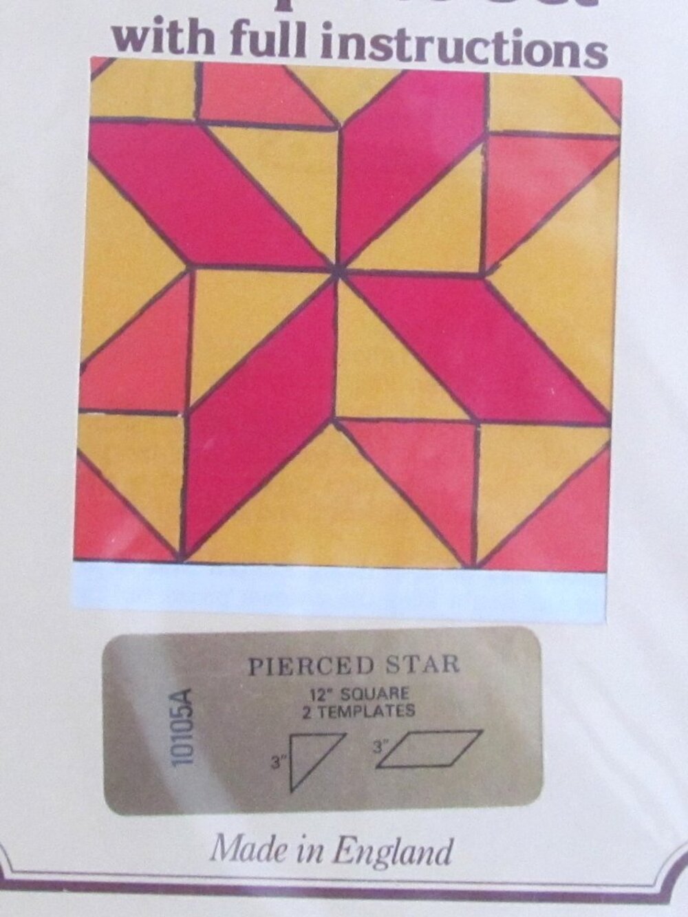 Vintage patchwork template set PIERCED STAR - Picture 2 of 3